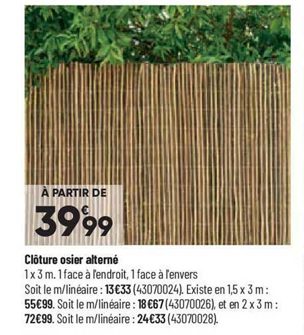 clôture osier alterné