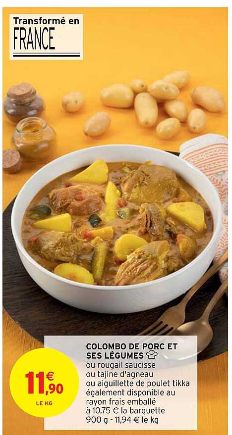 colombo de porc et ses légumes