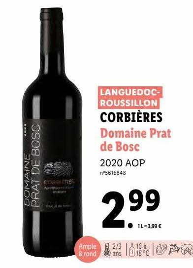 corbières domaine prat de bosc 2020 aop