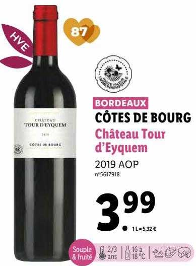 côtes de bourg château tour d'eyquem 2019 aop