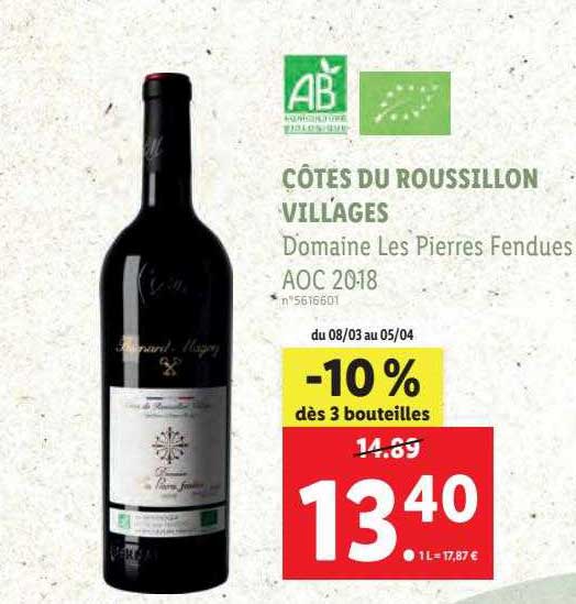 côtes du roussillon villages domaine les pierres fendues aoc 2018
