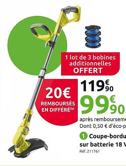coupe-bordure sur batterie 18v ryobi