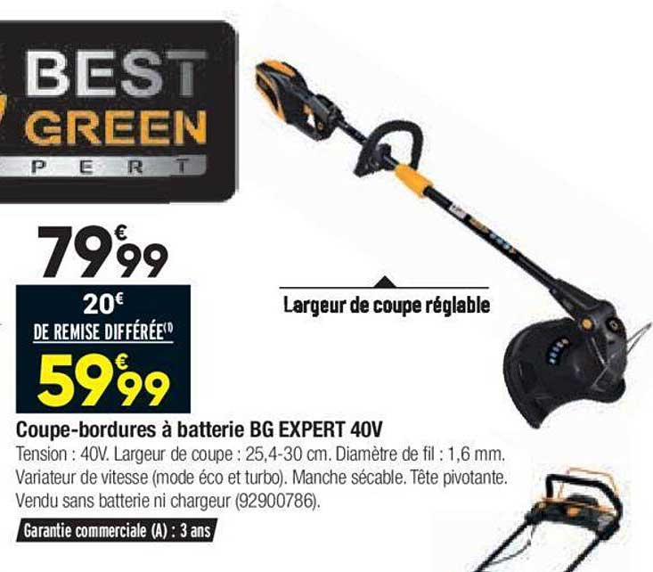 coupe-bordures à batterie bg expert 40v best green