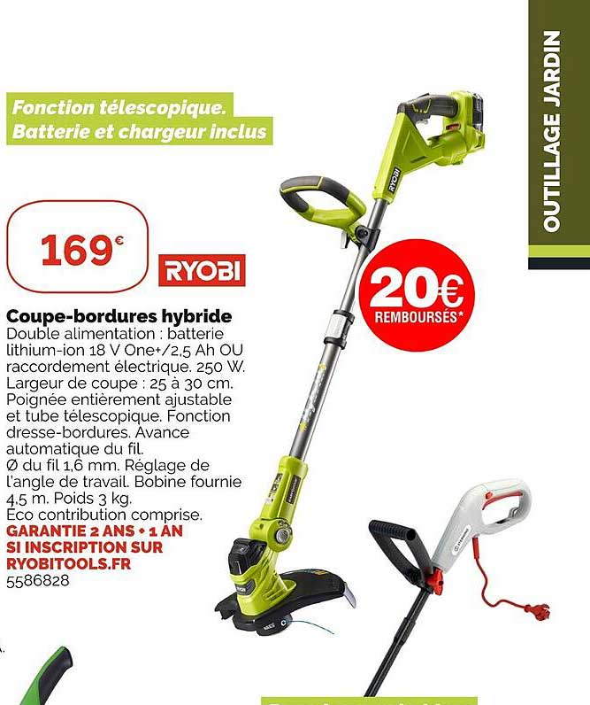 coupe-bordures hybride ryobi