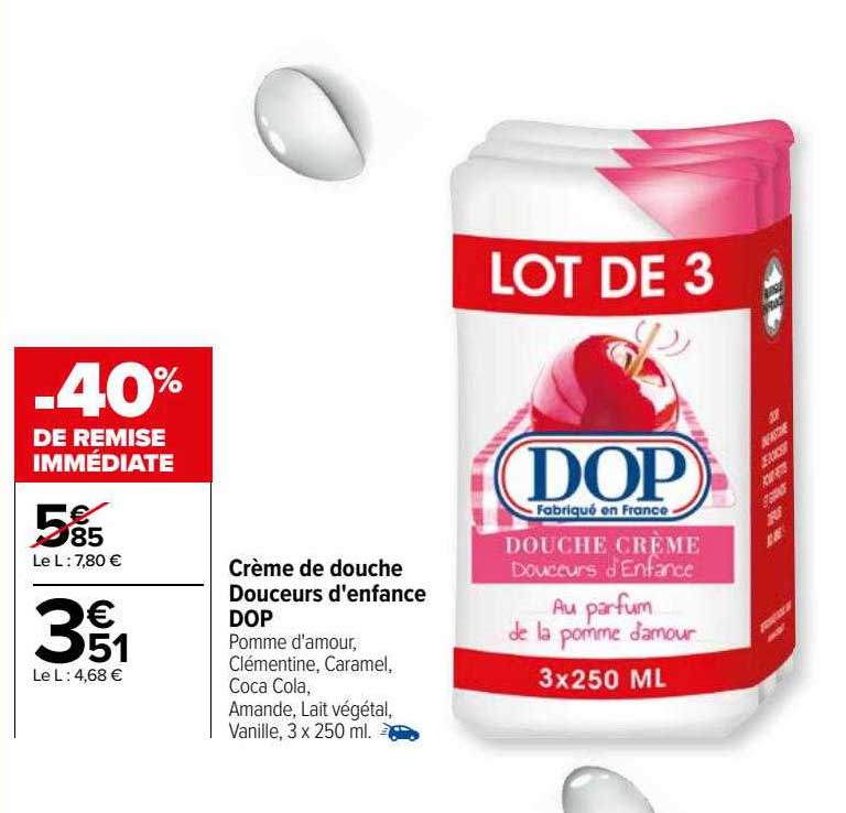 crème de douche douceurs d'enfance dop