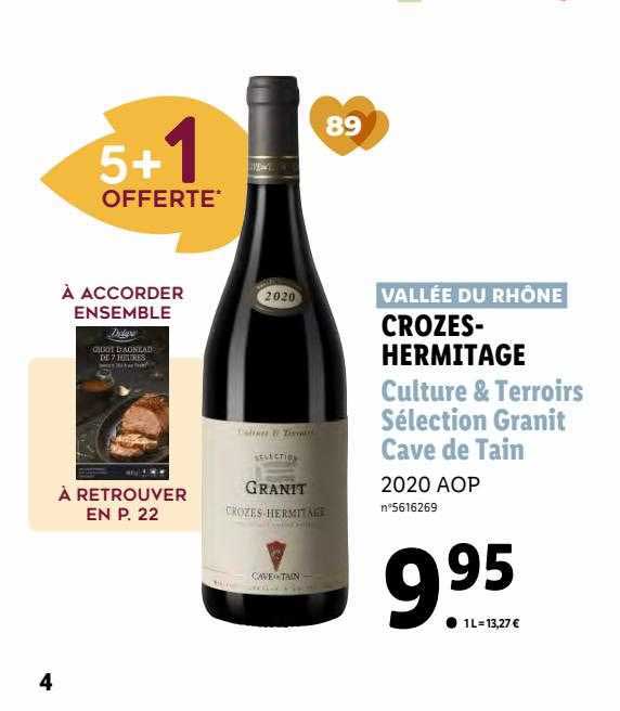 crozes-hermitage culture & terroirs sélection granit cave de tain 2020 aop