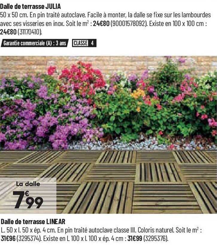 Dalle De Terrasse Julia, Dalle De Terrasse Linear