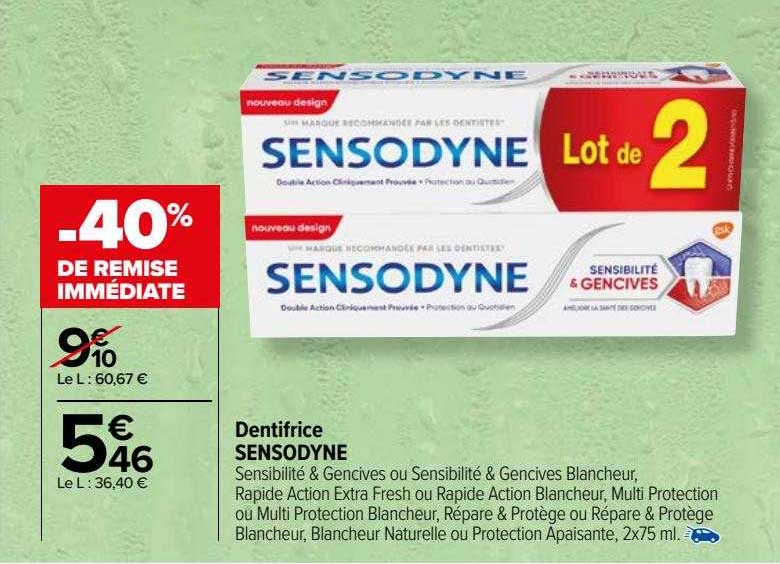 Dentifrice Sensodyne