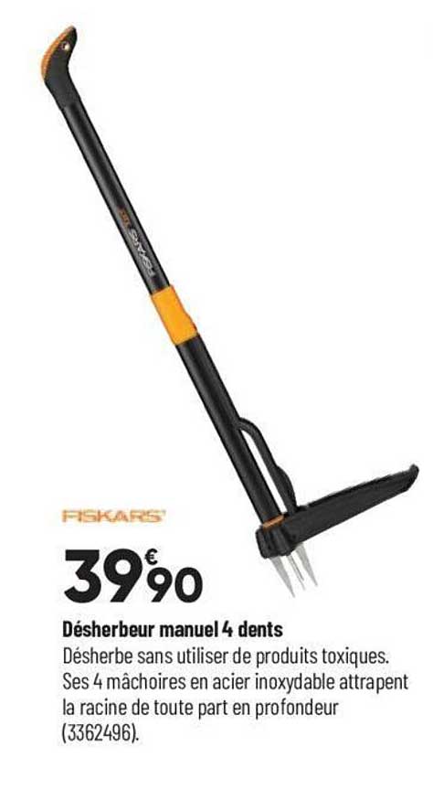 désherbeur manuel 4 dents fiskars