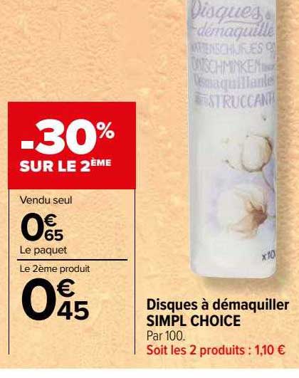 disques à démaquiller simpl choice
