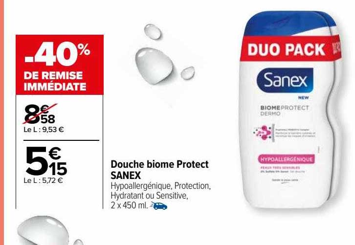 douche biome protect sanex