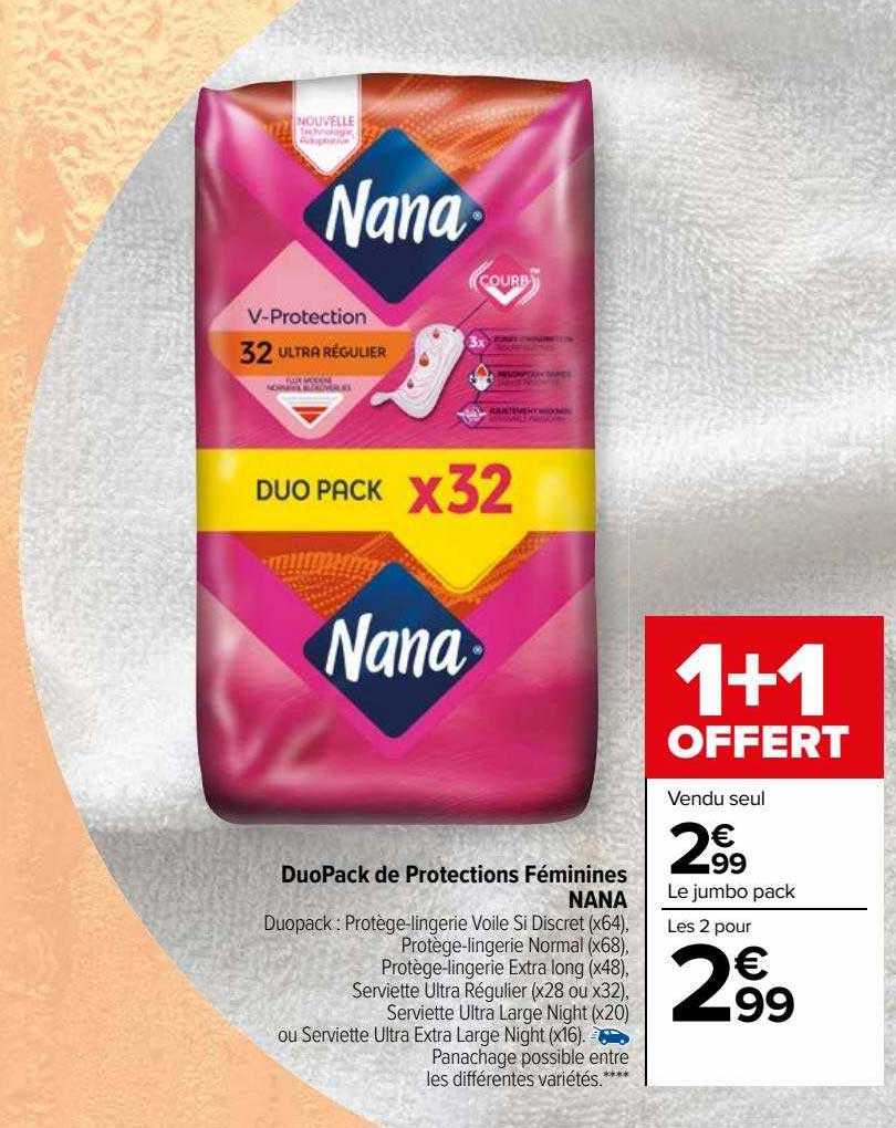 duo pack de protections féminines nana
