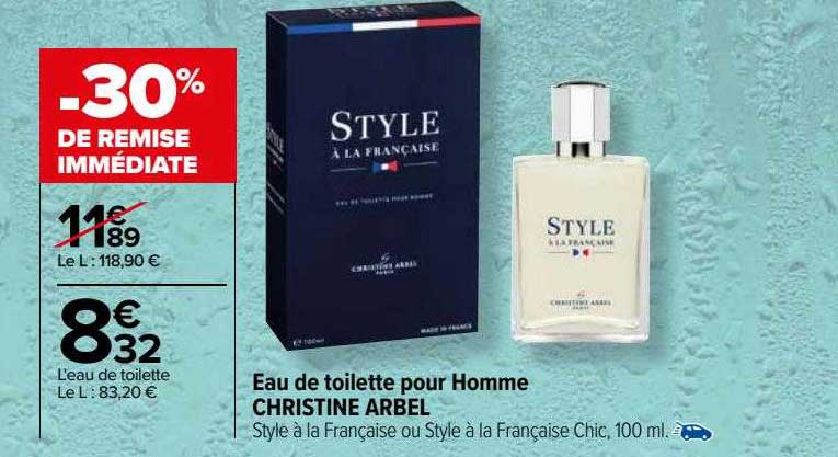 eau de toilette pour homme christine arbel