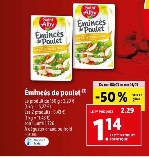 émincés de poulet saint alby
