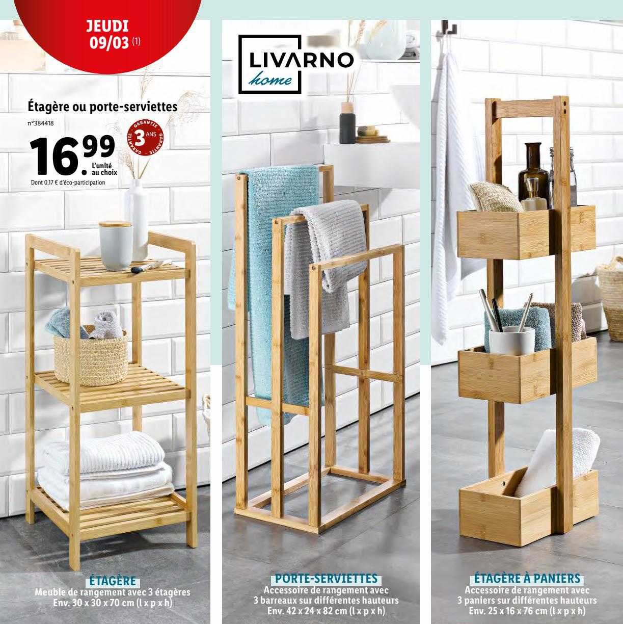 étagère ou porte-serviettes livarno home