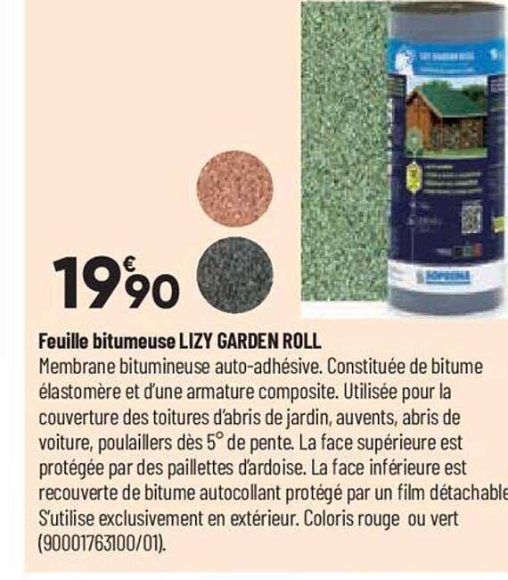 feuille bitumeuse lizy garden roll