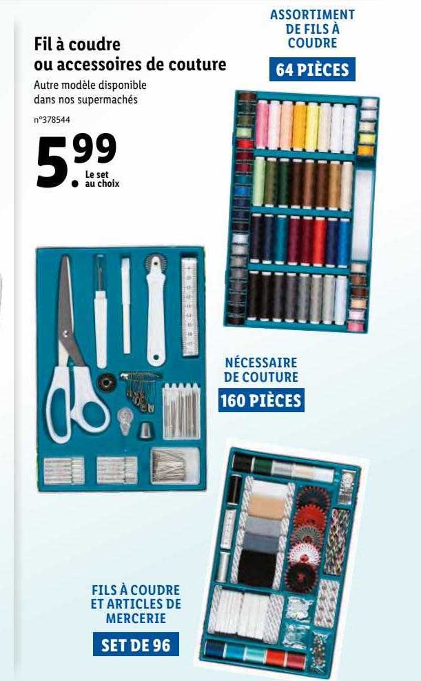 fil à coudre ou accessoires de couture