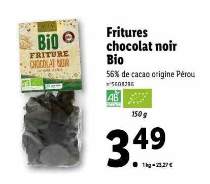 fritures chocolat noir bio