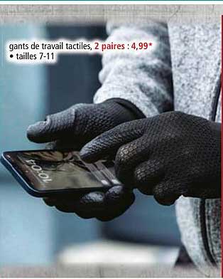 gants de travail tactiles