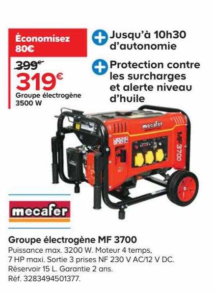 groupe électrogène mf 3700 mecafer