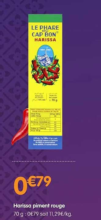 harissa piment rouge le phare du cap bon