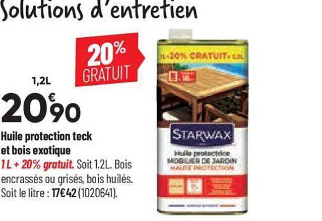 huile protection teck et bois exotique starwax