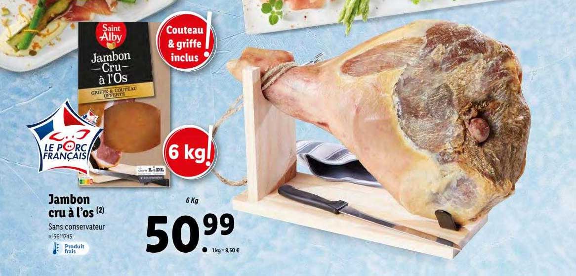 jambon cru à l'os saint alby