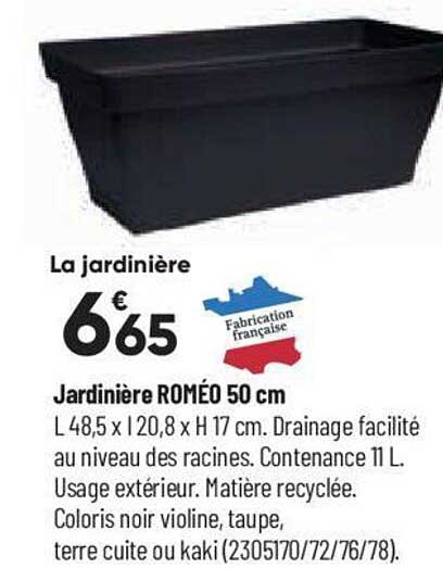 jardinière roméo 50 cm