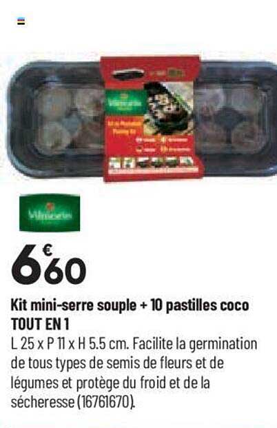 kit mini-serre souple + 10 pastilles coco tout en 1