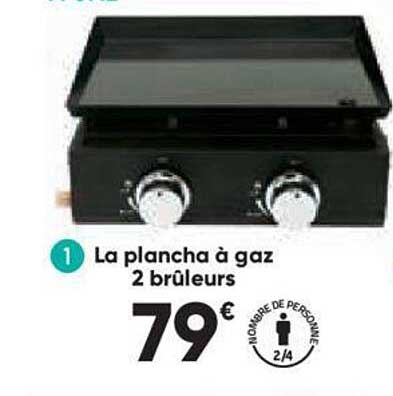 la plancha à gaz 2 brûleurs