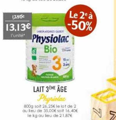 lait 3ème âge physiolac