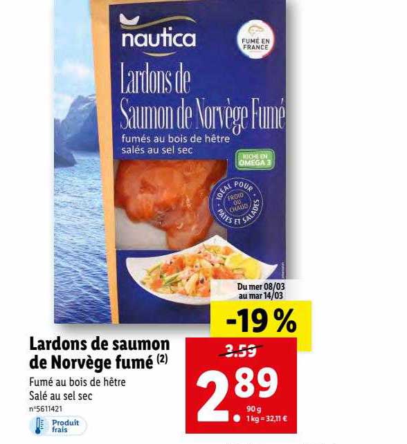 Lardons De Saumon De Norvège Fumé
