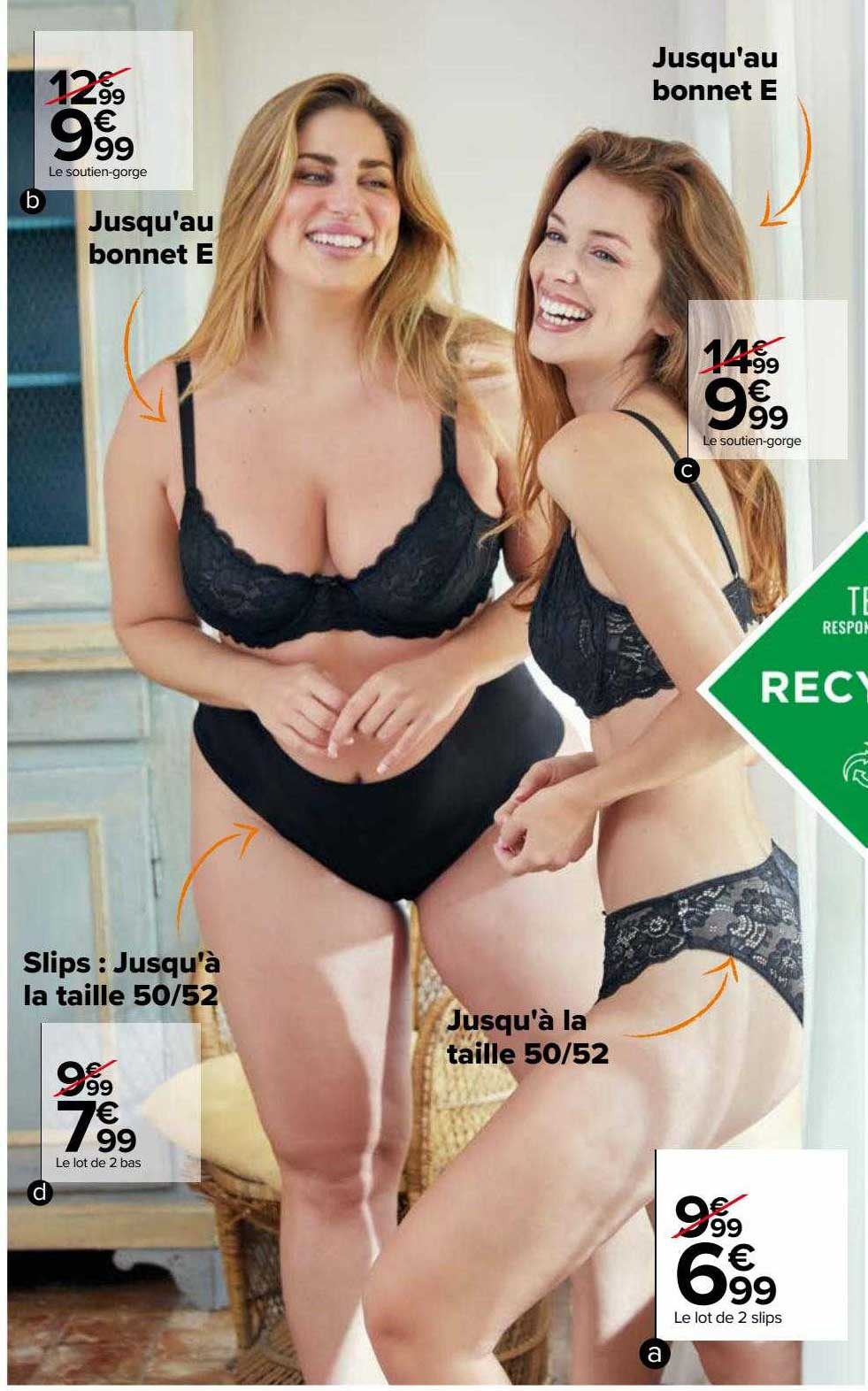 le soutien-gorge tex, le lot de 2 bas tex, le lot de 2 slips tex