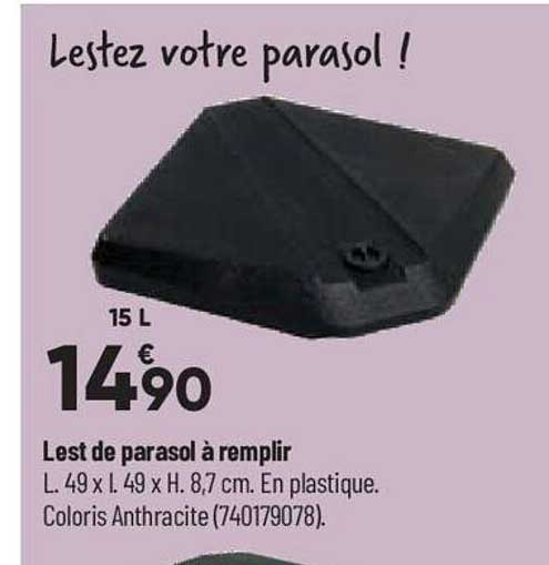 lest de parasol à remplir