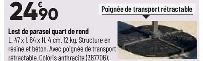 lest de parasol quart de rond