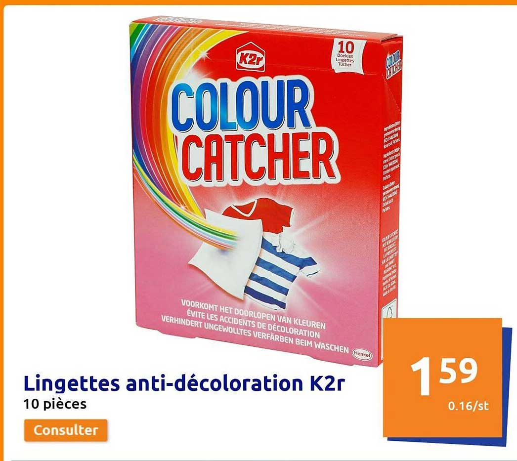 lingettes anti-décoloration k2r