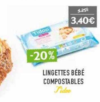 lingettes bébé compostables tidoo