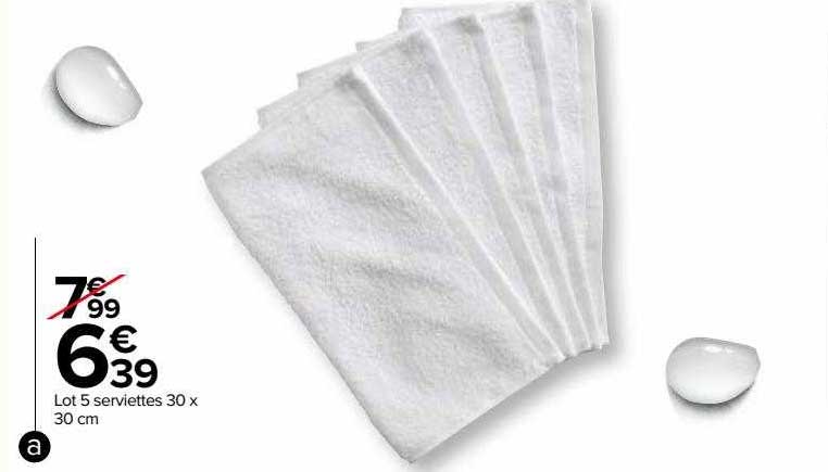 Lot 5 Serviettes 30 X 30 Cm