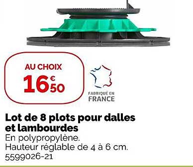 lot de 8 plots pour dalles et lambourdes