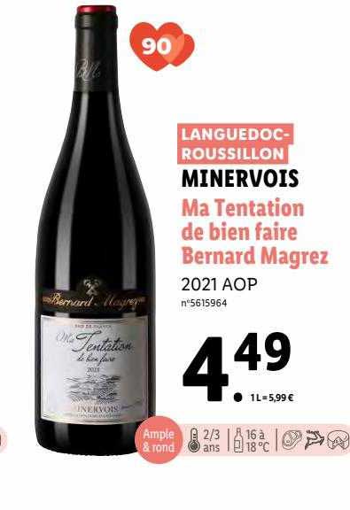 minervois ma tentation de bien faire bernard magrez 2021 aop