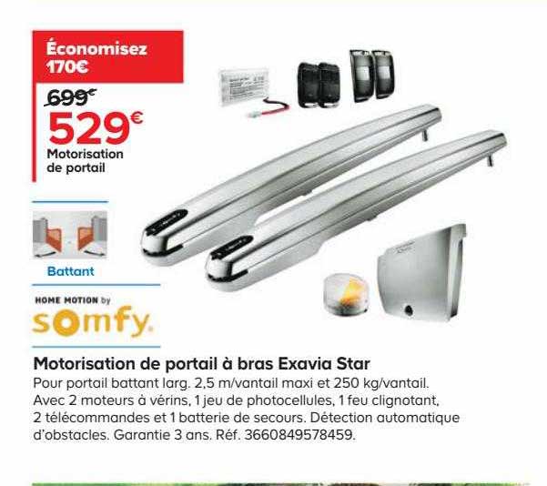 Motorisation De Portail à Bras Exavia Star Somfy