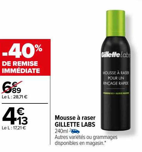 mousse à raser gillette labs