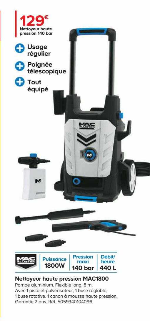 nettoyeur haute pression mac1800 mac allister