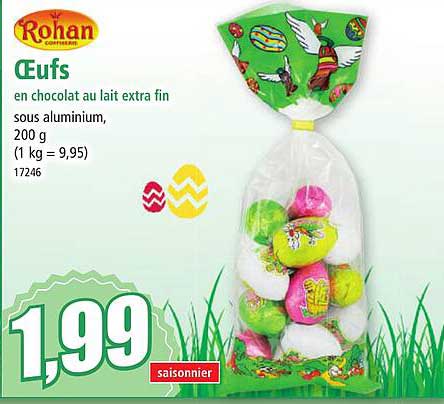 œufs en chocolat au lait extra fin rohan
