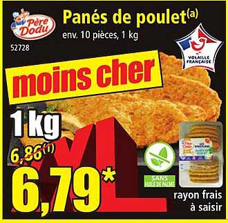 panés de poulet père dodu