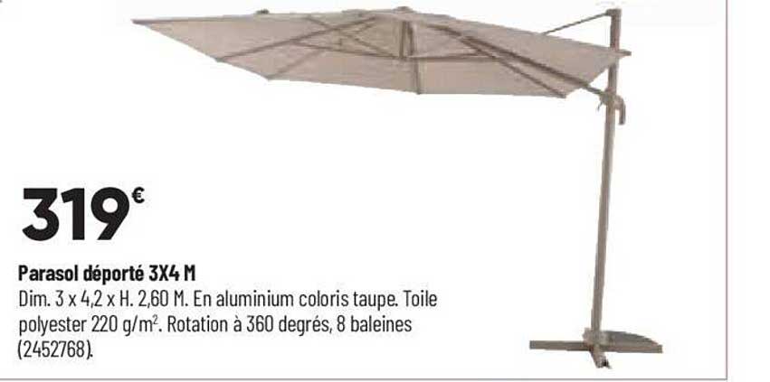 Parasol Déporté 3x4 M