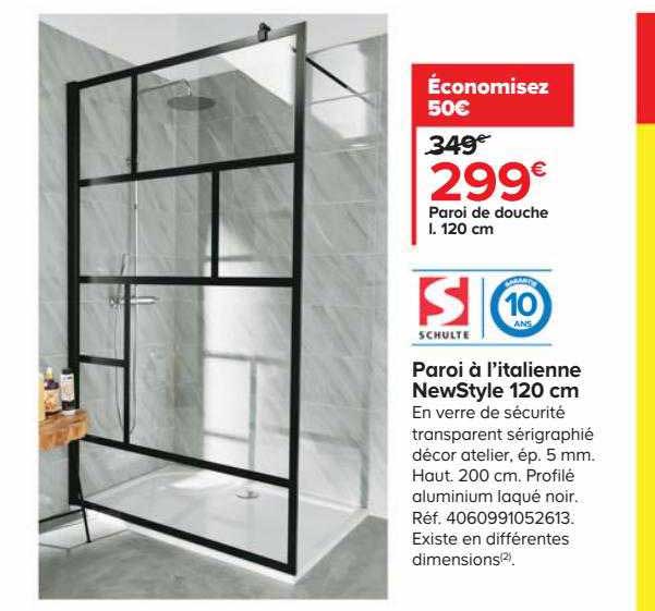 paroi à l'italienne newStyle 120 cm