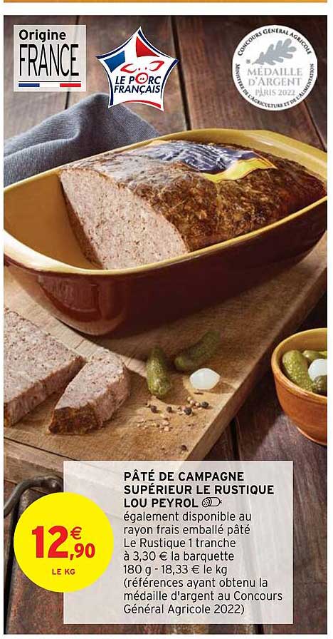 pâté de campagne supérieur le rustique lou peyrol