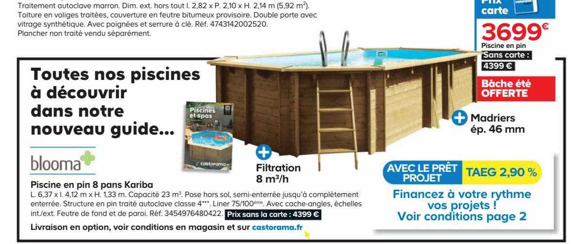 piscine en pin 8 pans kariba blooma