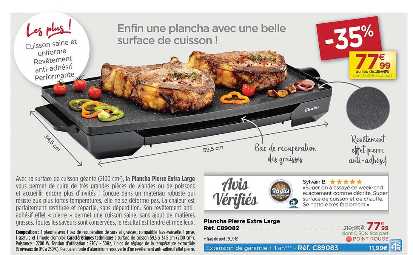 Plancha Pierre Extra Large